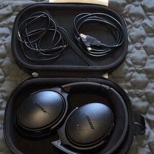 Bose Black Headphones with Case and Cables